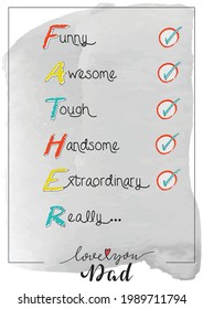 colorful father's day card with a special message