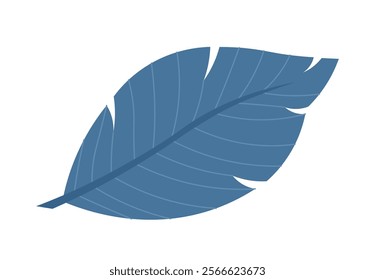 Colorful feather icon. Dark bird feather, plumage. Falling, floating or flying object. Softness and weightless. Template and layout. Flat vector illustration isolated on white background