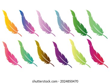 Colorful  feather sketch type art 