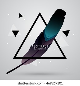 Colorful Feather. Vector abstract background