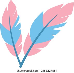 Colorful feather vector illustration elements