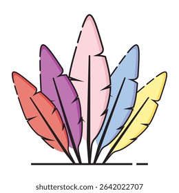 Colorful feather vector logo design