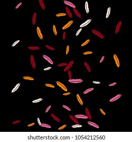 Colorful feathers. Prints of Colored feathers Design for Goods for Pets. Simple Pattern for Print, Logo or Poster. Vector Confetti Background.
