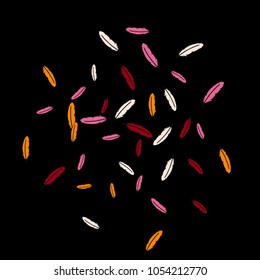 Colorful feathers. Prints of Colored feathers Design for Goods for Pets. Simple Pattern for Print, Logo or Poster. Vector Confetti Background.
