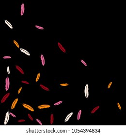 Colorful feathers. Prints of Colored feathers Design for Goods for Pets. Simple Pattern for Print, Logo or Poster. Vector Confetti Background.