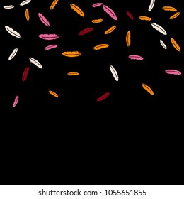 Colorful feathers. Prints of Colored feathers Design for Goods for Pets. Simple Pattern for Print, Logo or Poster. Vector Confetti Background.
