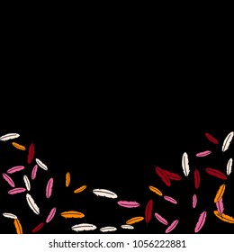 Colorful feathers. Prints of Colored feathers Design for Goods for Pets. Simple Pattern for Print, Logo or Poster. Vector Confetti Background.
