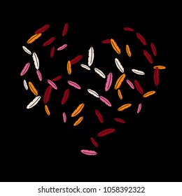 Colorful feathers. Prints of Colored feathers Design for Goods for Pets. Simple Pattern for Print, Logo or Poster. Vector Confetti Background.
