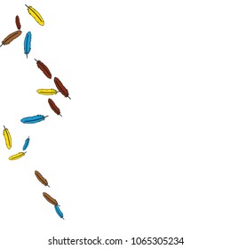 Colorful feathers. Prints of Colored feathers Design for Goods for Pets. Simple Pattern for Print, Logo or Poster. Vector Confetti Background.
