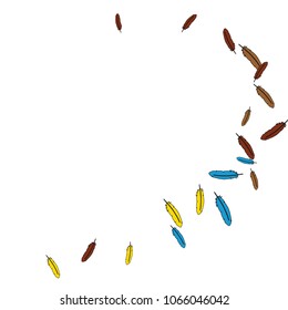 Colorful feathers. Prints of Colored feathers Design for Goods for Pets. Simple Pattern for Print, Logo or Poster. Vector Confetti Background.
