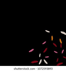 Colorful feathers. Prints of Colored feathers Design for Goods for Pets. Simple Pattern for Print, Logo or Poster. Vector Confetti Background.
