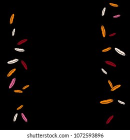 Colorful feathers. Prints of Colored feathers Design for Goods for Pets. Simple Pattern for Print, Logo or Poster. Vector Confetti Background.
