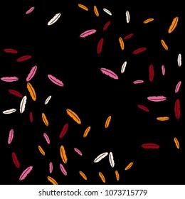 Colorful feathers. Prints of Colored feathers Design for Goods for Pets. Simple Pattern for Print, Logo or Poster. Vector Confetti Background.
