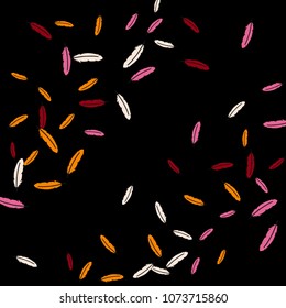 Colorful feathers. Prints of Colored feathers Design for Goods for Pets. Simple Pattern for Print, Logo or Poster. Vector Confetti Background.
