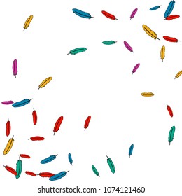 Colorful feathers. Prints of Colored feathers Design for Goods for Pets. Simple Pattern for Print, Logo or Poster. Vector Confetti Background.
