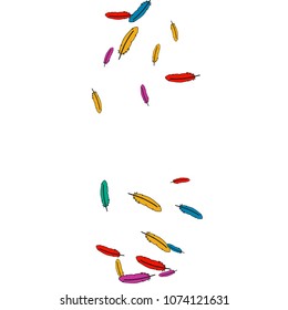 Colorful feathers. Prints of Colored feathers Design for Goods for Pets. Simple Pattern for Print, Logo or Poster. Vector Confetti Background.
