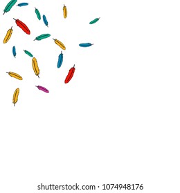 Colorful feathers. Prints of Colored feathers Design for Goods for Pets. Simple Pattern for Print, Logo or Poster. Vector Confetti Background.
