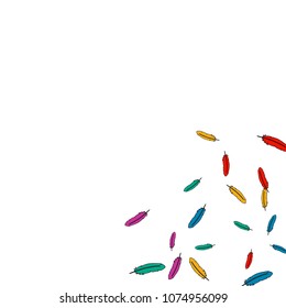 Colorful feathers. Prints of Colored feathers Design for Goods for Pets. Simple Pattern for Print, Logo or Poster. Vector Confetti Background.
