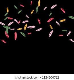 Colorful feathers. Prints of Colored feathers Design for Goods for Pets. Simple Pattern for Print, Logo or Poster. Vector Confetti Background.
