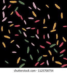 Colorful feathers. Prints of Colored feathers Design for Goods for Pets. Simple Pattern for Print, Logo or Poster. Vector Confetti Background.
