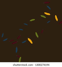 Colorful feathers. Prints of Colored feathers Design for Goods for Pets. Simple Pattern for Print, Logo or Poster. Vector Confetti Background.
