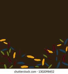 Colorful feathers. Prints of Colored feathers Design for Goods for Pets. Simple Pattern for Print, Logo or Poster. Vector Confetti Background.
