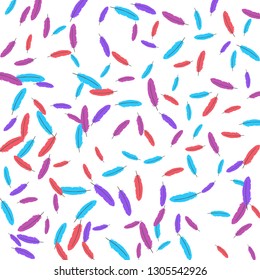 Colorful feathers. Prints of Colored feathers Design for Goods for Pets. Simple Pattern for Print, Logo or Poster. Vector Confetti Background.
