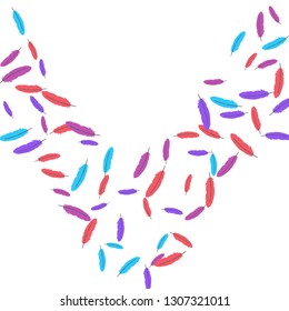 Colorful feathers. Prints of Colored feathers Design for Goods for Pets. Simple Pattern for Print, Logo or Poster. Vector Confetti Background.
