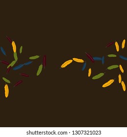 Colorful feathers. Prints of Colored feathers Design for Goods for Pets. Simple Pattern for Print, Logo or Poster. Vector Confetti Background.
