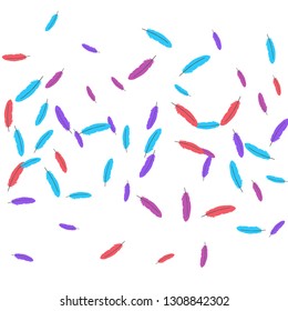 Colorful feathers. Prints of Colored feathers Design for Goods for Pets. Simple Pattern for Print, Logo or Poster. Vector Confetti Background.
