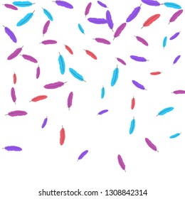 Colorful feathers. Prints of Colored feathers Design for Goods for Pets. Simple Pattern for Print, Logo or Poster. Vector Confetti Background.
