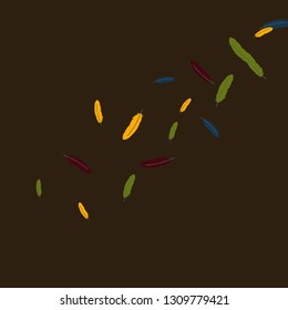 Colorful feathers. Prints of Colored feathers Design for Goods for Pets. Simple Pattern for Print, Logo or Poster. Vector Confetti Background.
