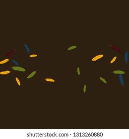 Colorful feathers. Prints of Colored feathers Design for Goods for Pets. Simple Pattern for Print, Logo or Poster. Vector Confetti Background.
