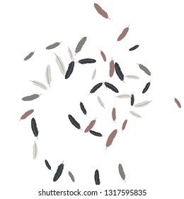 Colorful feathers. Prints of Colored feathers Design for Goods for Pets. Simple Pattern for Print, Logo or Poster. Vector Confetti Background.