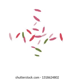 Colorful feathers. Prints of Colored feathers Design for Goods for Pets. Simple Pattern for Print, Logo or Poster. Vector Confetti Background.
