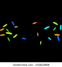 Colorful feathers. Prints of Colored feathers Design for Goods for Pets. Simple Pattern for Print, Logo or Poster. Vector Confetti Background.