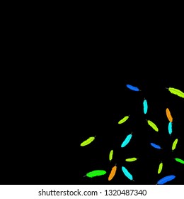 Colorful feathers. Prints of Colored feathers Design for Goods for Pets. Simple Pattern for Print, Logo or Poster. Vector Confetti Background.