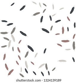 Colorful feathers. Prints of Colored feathers Design for Goods for Pets. Simple Pattern for Print, Logo or Poster. Vector Confetti Background.
