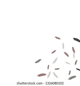 Colorful feathers. Prints of Colored feathers Design for Goods for Pets. Simple Pattern for Print, Logo or Poster. Vector Confetti Background.
