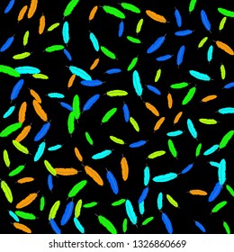 Colorful feathers. Prints of Colored feathers Design for Goods for Pets. Simple Pattern for Print, Logo or Poster. Vector Confetti Background.
