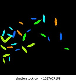 Colorful feathers. Prints of Colored feathers Design for Goods for Pets. Simple Pattern for Print, Logo or Poster. Vector Confetti Background.
