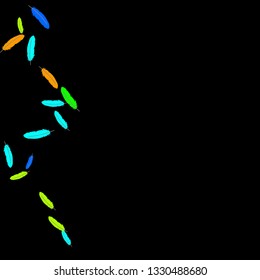 Colorful feathers. Prints of Colored feathers Design for Goods for Pets. Simple Pattern for Print, Logo or Poster. Vector Confetti Background.
