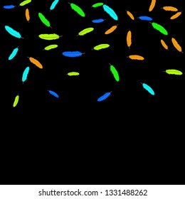 Colorful feathers. Prints of Colored feathers Design for Goods for Pets. Simple Pattern for Print, Logo or Poster. Vector Confetti Background.
