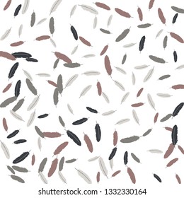 Colorful feathers. Prints of Colored feathers Design for Goods for Pets. Simple Pattern for Print, Logo or Poster. Vector Confetti Background.
