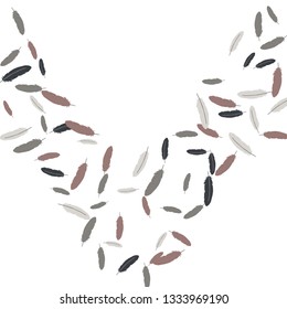Colorful feathers. Prints of Colored feathers Design for Goods for Pets. Simple Pattern for Print, Logo or Poster. Vector Confetti Background.
