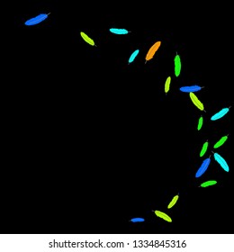 Colorful feathers. Prints of Colored feathers Design for Goods for Pets. Simple Pattern for Print, Logo or Poster. Vector Confetti Background.

