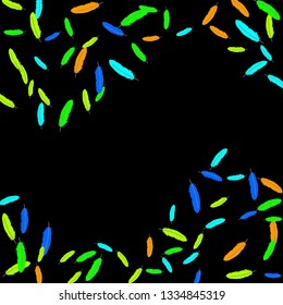 Colorful feathers. Prints of Colored feathers Design for Goods for Pets. Simple Pattern for Print, Logo or Poster. Vector Confetti Background.
