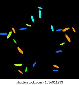 Colorful feathers. Prints of Colored feathers Design for Goods for Pets. Simple Pattern for Print, Logo or Poster. Vector Confetti Background.
