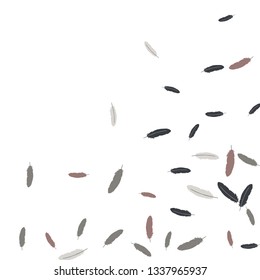 Colorful feathers. Prints of Colored feathers Design for Goods for Pets. Simple Pattern for Print, Logo or Poster. Vector Confetti Background.
