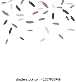 Colorful feathers. Prints of Colored feathers Design for Goods for Pets. Simple Pattern for Print, Logo or Poster. Vector Confetti Background.
